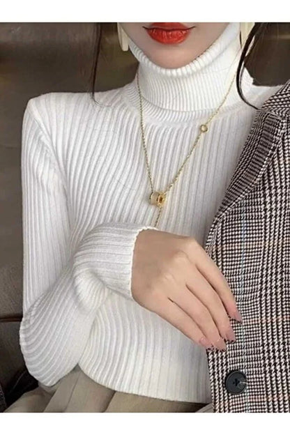 Women’s Full Turtleneck Stretch Knit Body - MRS.IDEA