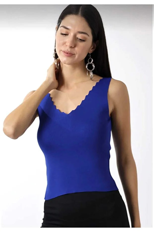 Women’s Thin Knit Ladder-Neck Tank Top - MRS.IDEA