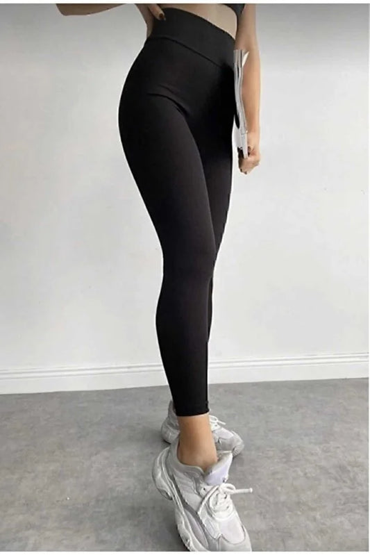Women’s Black High-Waist Stretch Leggings - MRS.IDEA