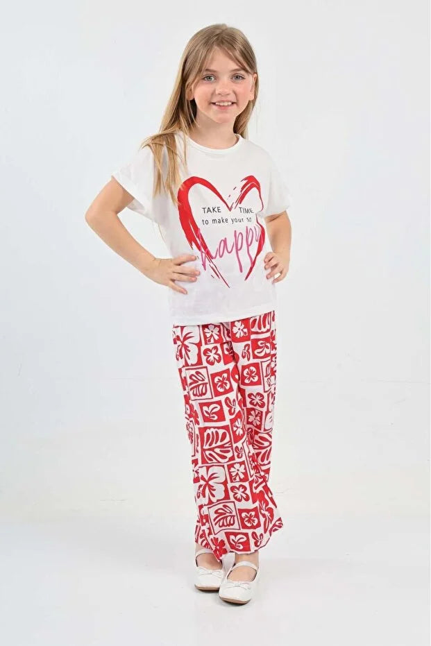 Girls’ Bodrum Heart Printed Set - MRS.IDEA