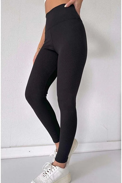 Women’s High-Waist Ribbed Fleece-Lined Shaping - MRS.IDEA
