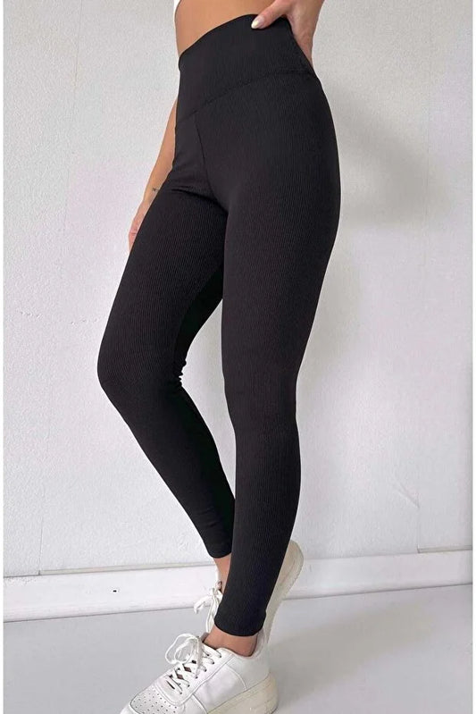 Women’s High-Waist Ribbed Fleece-Lined Shaping - MRS.IDEA