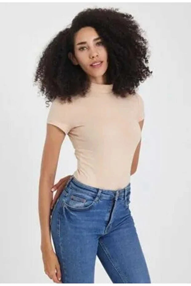 Women’s Stretch Half-Turtleneck Bodysuit - MRS.IDEA