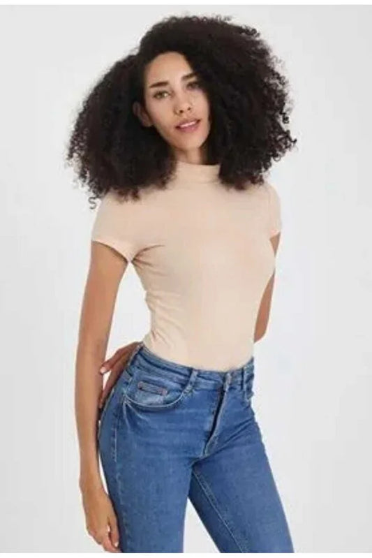 Women’s Stretch Half-Turtleneck Bodysuit - MRS.IDEA