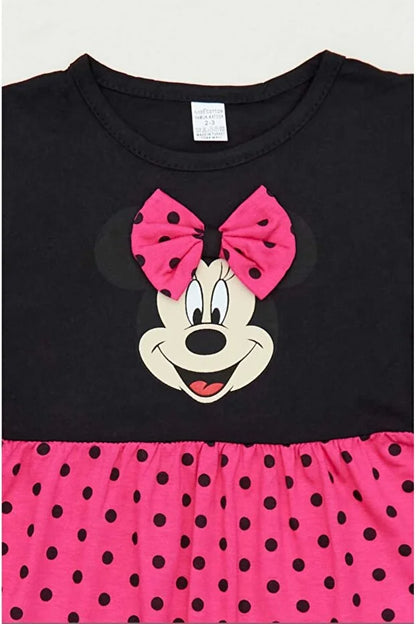Girls’ Minnie Mouse Printed Dress - MRS.IDEA