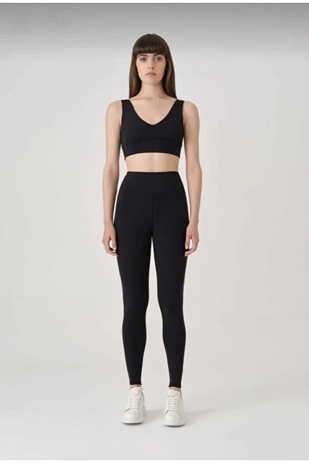 Women’s Black High-Waist Stretch Leggings - MRS.IDEA