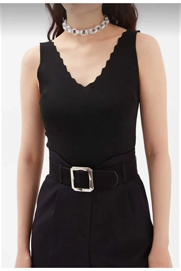 Women’s Thin Knit Ladder-Neck Tank Top - MRS.IDEA