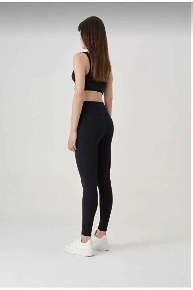 Women’s Black High-Waist Stretch Leggings - MRS.IDEA