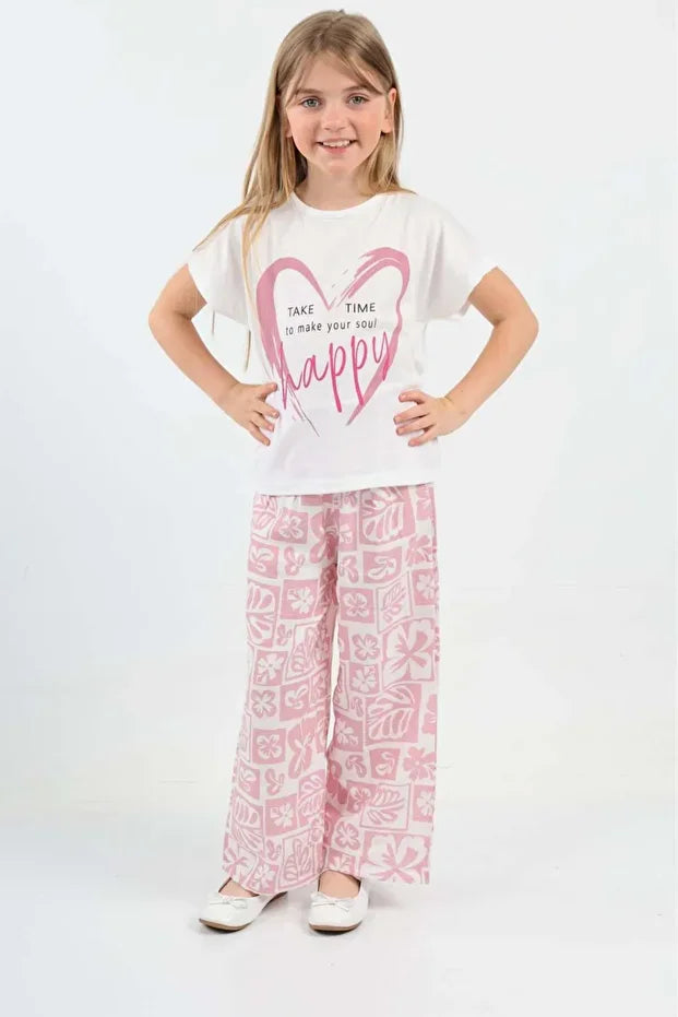 Girls’ Bodrum Heart Printed Set - MRS.IDEA