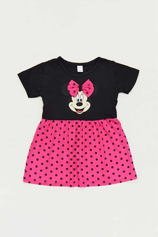 Girls’ Minnie Mouse Printed Dress - MRS.IDEA
