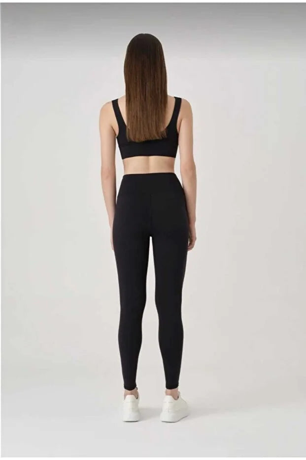 Women’s Black High-Waist Stretch Leggings - MRS.IDEA