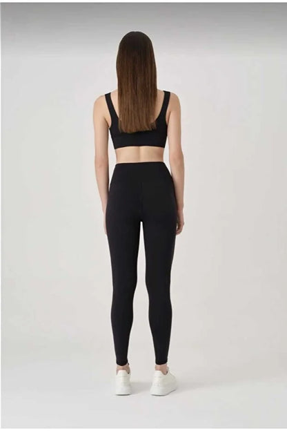 Women’s Black High-Waist Stretch Leggings - MRS.IDEA