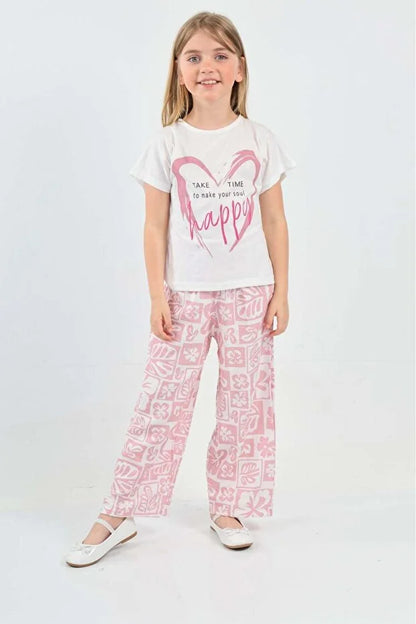 Girls’ Bodrum Heart Printed Set - MRS.IDEA