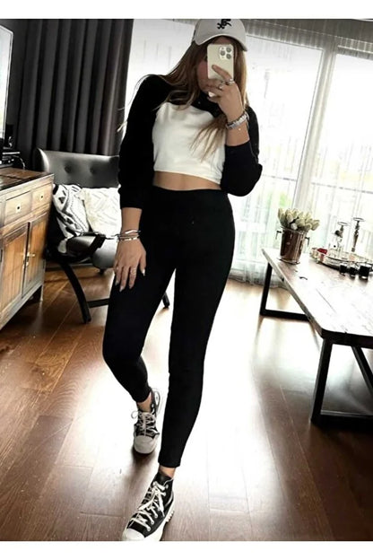 Women’s Black High-Waist Stretch Leggings - MRS.IDEA