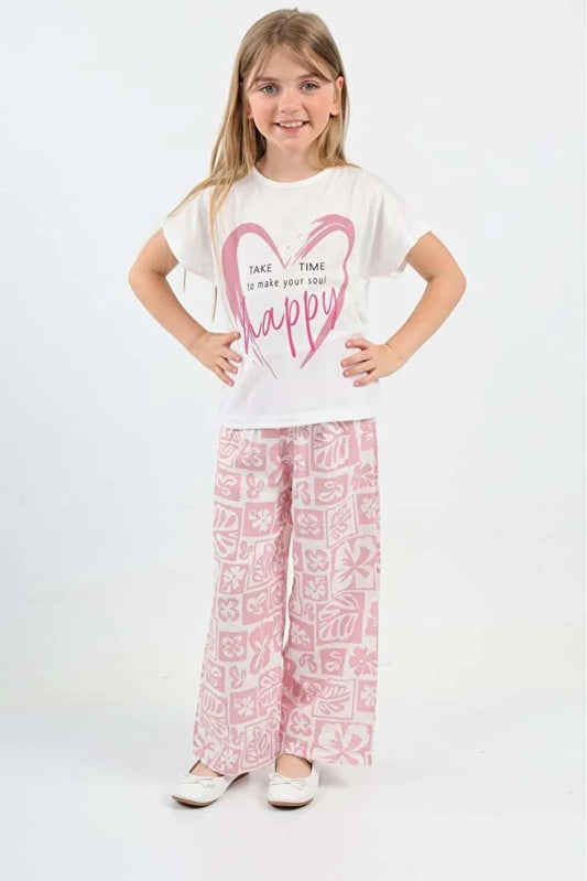 Girls’ Bodrum Heart Printed Set - MRS.IDEA