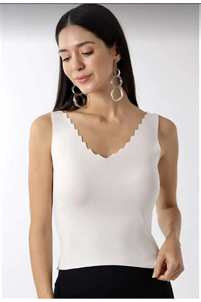 Women’s Thin Knit Ladder-Neck Tank Top - MRS.IDEA