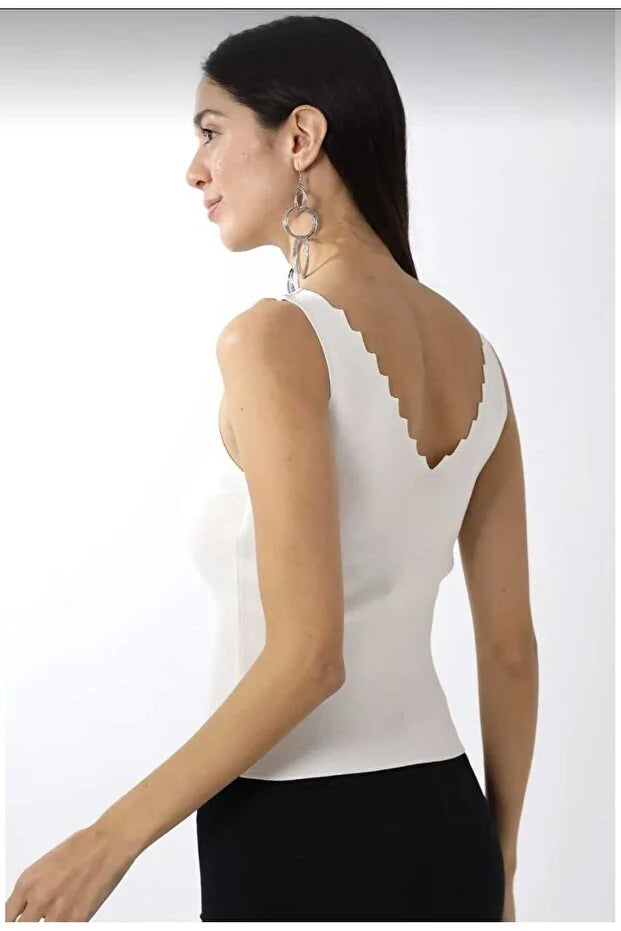 Women’s Thin Knit Ladder-Neck Tank Top - MRS.IDEA