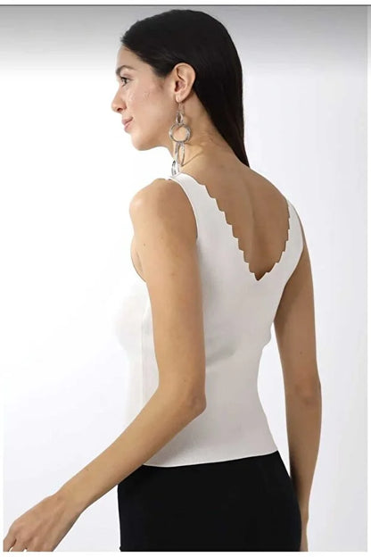 Women’s Thin Knit Ladder-Neck Tank Top - MRS.IDEA