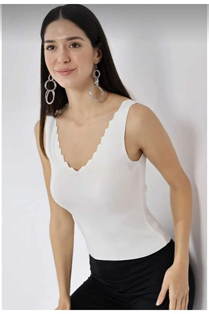 Women’s Thin Knit Ladder-Neck Tank Top - MRS.IDEA