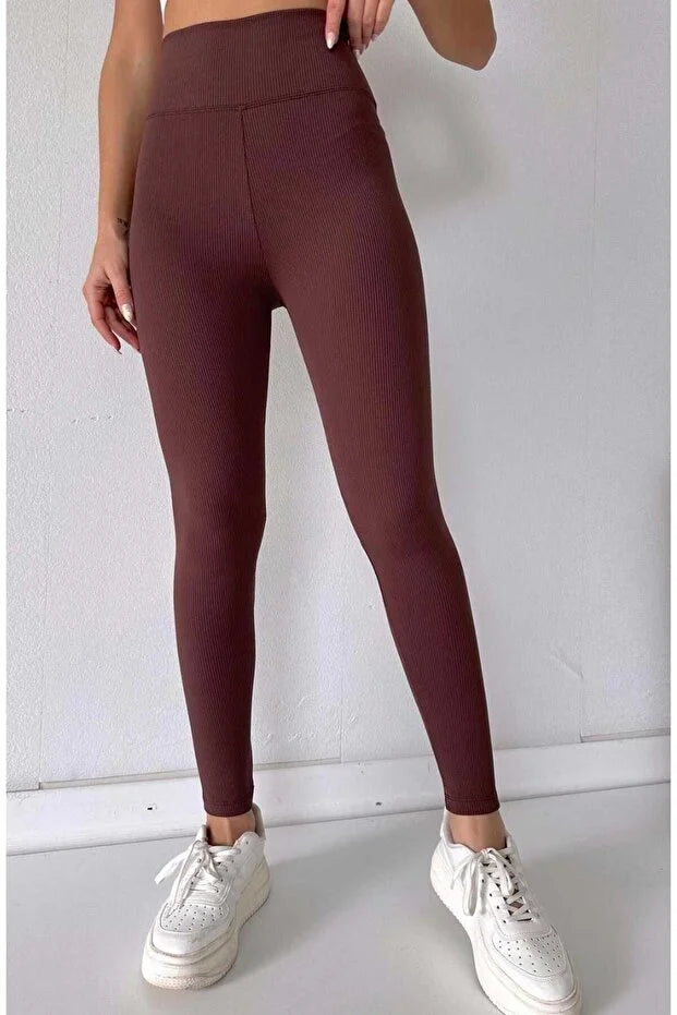 Women’s High-Waist Ribbed Fleece-Lined Shaping - MRS.IDEA