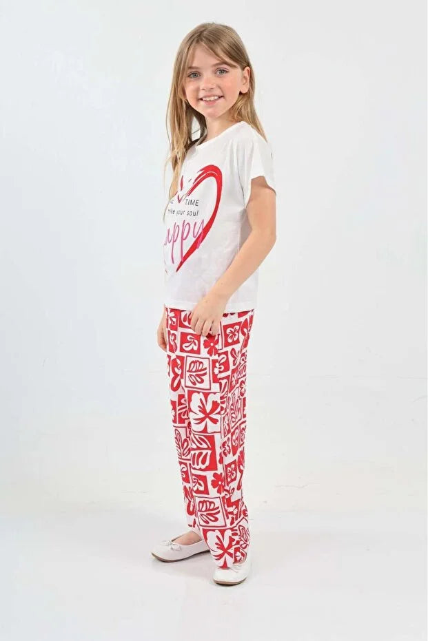 Girls’ Bodrum Heart Printed Set - MRS.IDEA