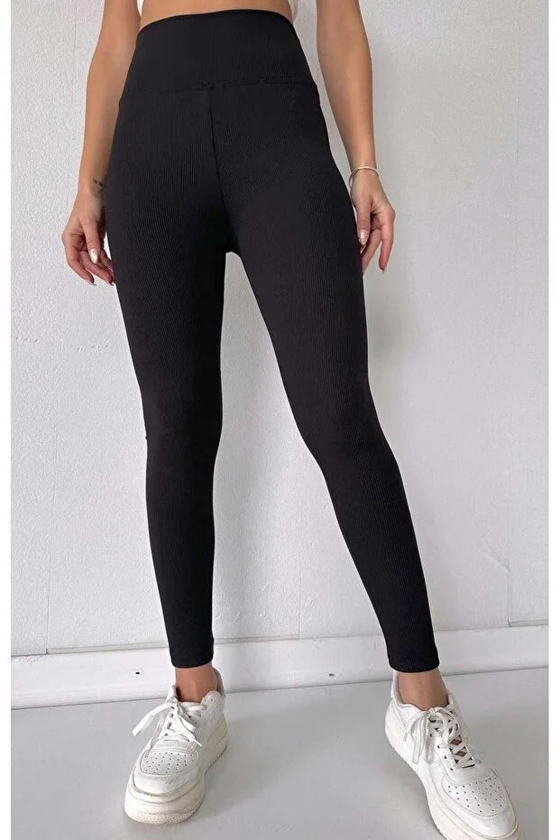Women’s High-Waist Ribbed Fleece-Lined Shaping - MRS.IDEA