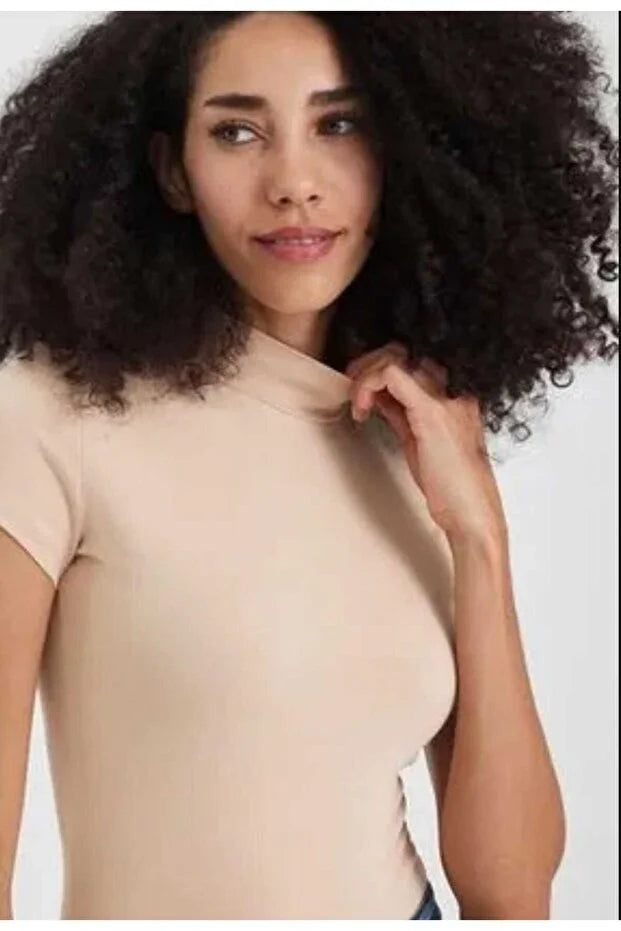 Women’s Stretch Half-Turtleneck Bodysuit - MRS.IDEA