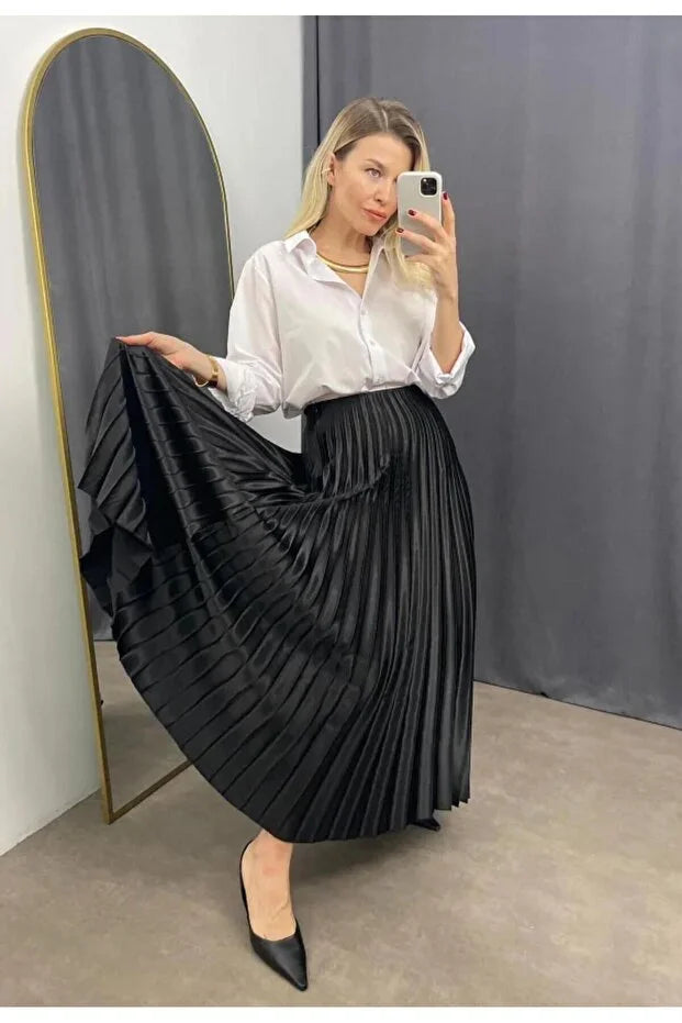 General Brands Women’s Long Pleated Modest Skirt - MRS.IDEA