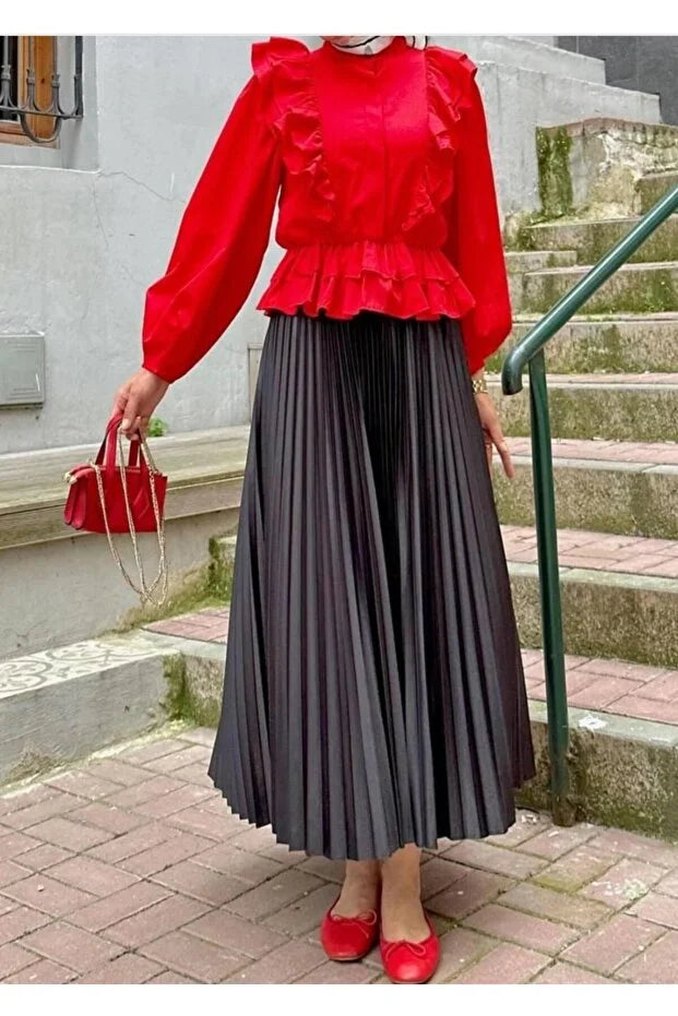 General Brands Women’s Long Pleated Modest Skirt - MRS.IDEA