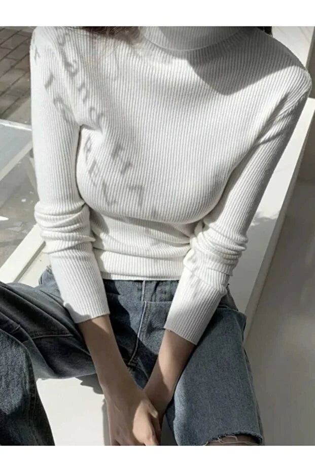 Women’s Full Turtleneck Stretch Knit Body - MRS.IDEA