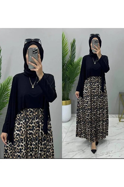 General Brands Women’s Leopard Print Pleated Skirt with Elastic Waist - MRS.IDEA