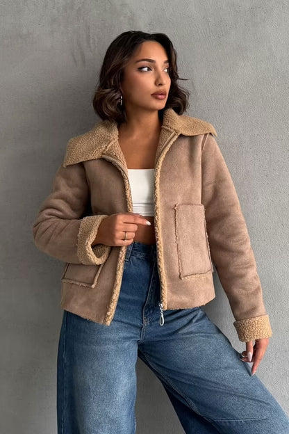 Suede Plush Coat