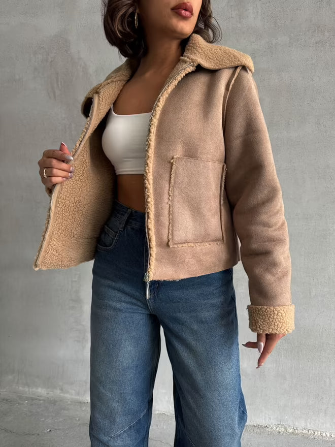 Suede Plush Coat