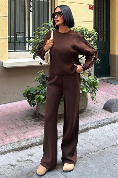 Casual Elegant Set With Palazzo Pants