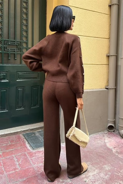 Casual Elegant Set With Palazzo Pants