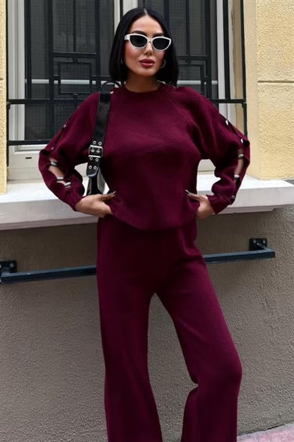 Casual Elegant Set With Palazzo Pants