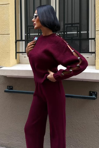 Casual Elegant Set With Palazzo Pants