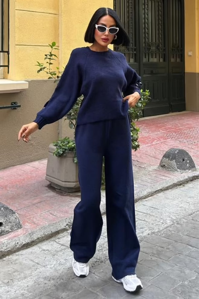 Casual Elegant Set With Palazzo Pants