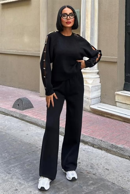 Casual Elegant Set With Palazzo Pants