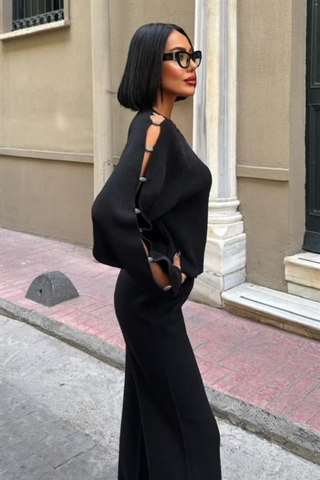 Casual Elegant Set With Palazzo Pants