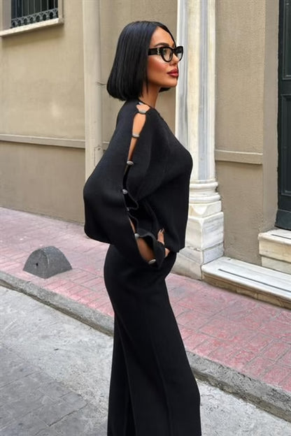 Casual Elegant Set With Palazzo Pants