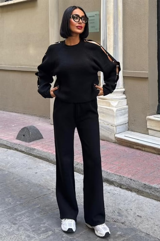 Casual Elegant Set With Palazzo Pants