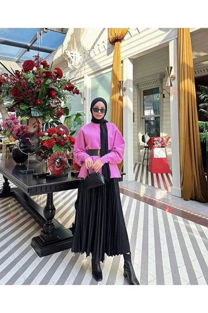 Black Lightweight Pleated Modest Skirt - MRS.IDEA