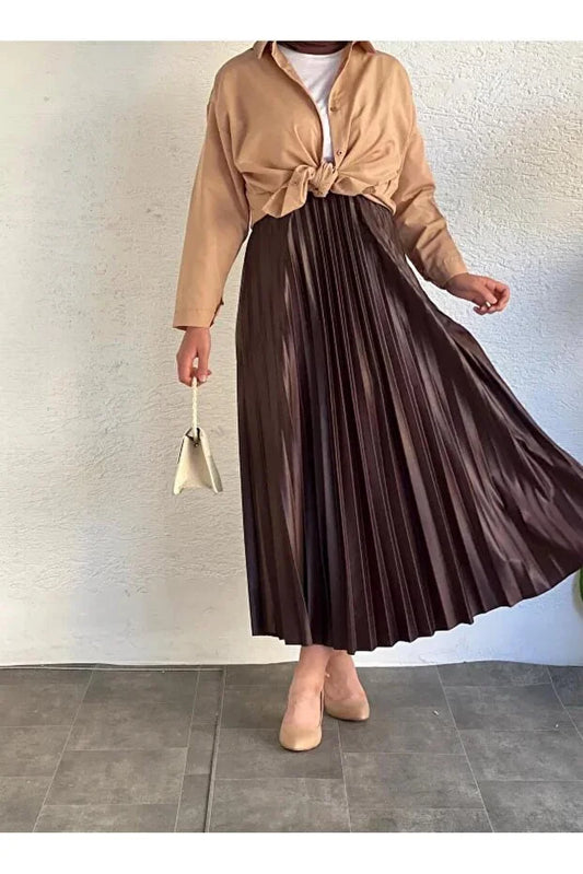 Women’s Long Lightweight Pleated Modest Skirt - MRS.IDEA